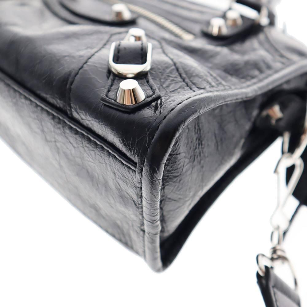 BALENCIAGA City Leather Black Handbag Shoulder Bag - Picture 5 of 11